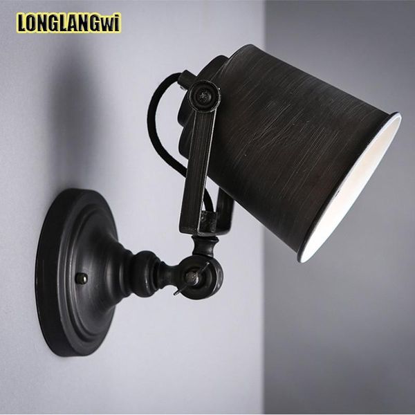 

wall lamp creative fashion can adjust iron vintage edison restaurant retro led incandescent light lamps