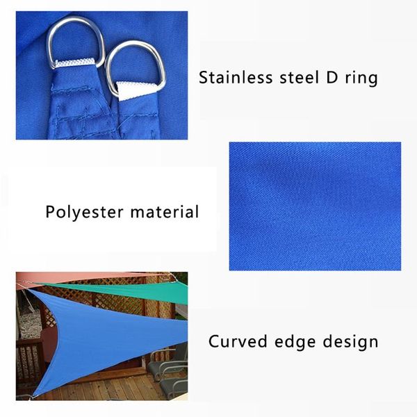 

tents and shelters trilateral shade sun sail prevent net cloth outdoor swimming pool waterproof uv canopy garden awning cover cap