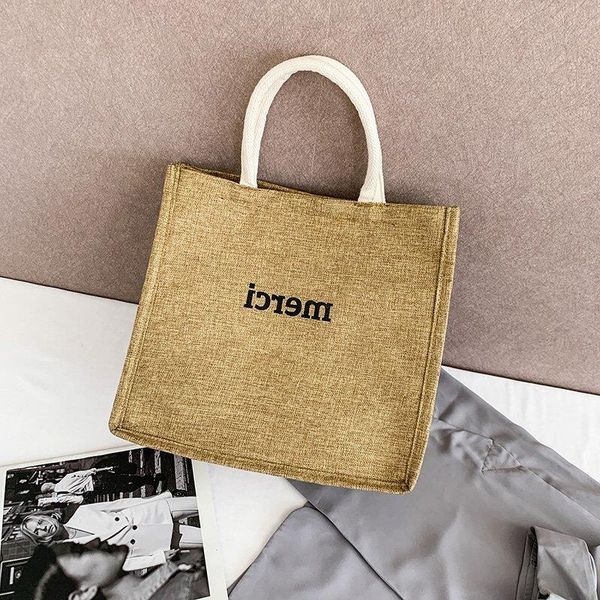 

cotton cross-border and linen handbag european american 2021 female letters shopping portable bag large capacity new gtdvp
