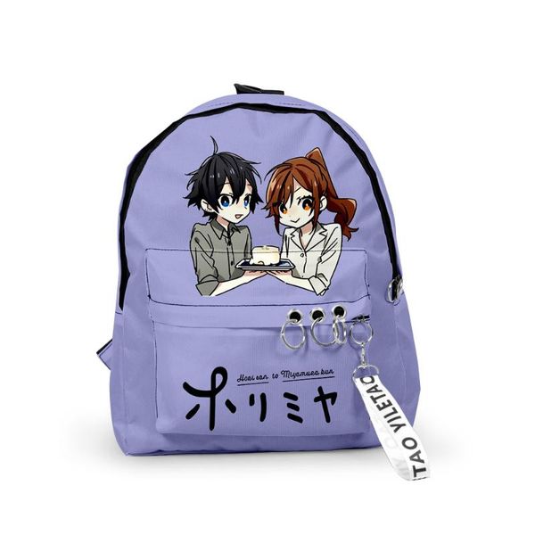 

backpack 2021 arrival 3d print horimiya simple college wind band key chain zipper