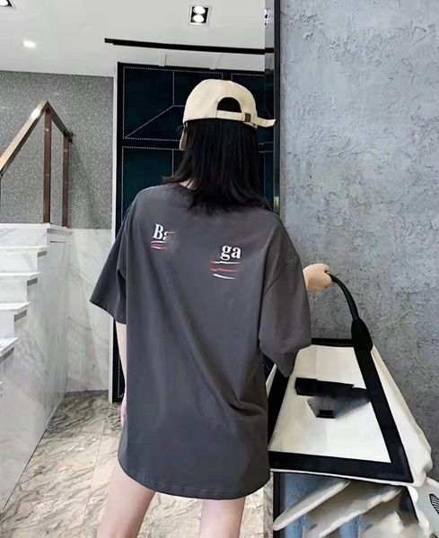 

luxury brand t shirt and polos bajia cola wave letter printing summer new round neck cotton urban leisure loose pullover with s, White