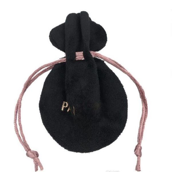 

black white velvet bags fit european pandora jewelry packaging beads charms and bracelets necklaces bag fashion pendant pouches, Pink;blue