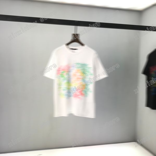 

21ss designers tee pastel season naive mens womens t shirts fireman watercolor marine life man paris fashion t-shirt short sleeve luxurys ts, White;black