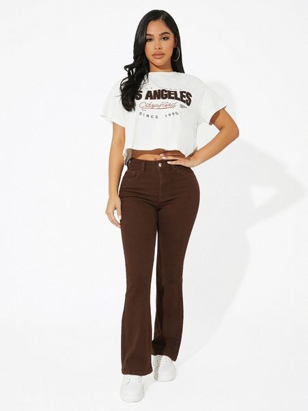 

petite solid bootcut jeans u8xs#, Blue