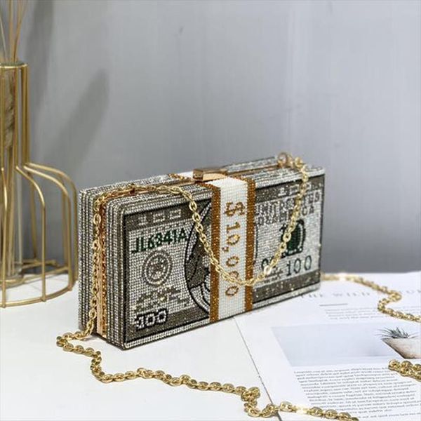 

women clutch elegant evening dinner bag purses dollar pattern box wedding handbags shine rhinestone
