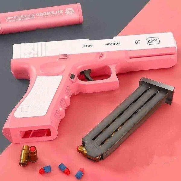 

0165jitter with the same girl pink shell glock soft bomb boy toy gun tiktok simulation children