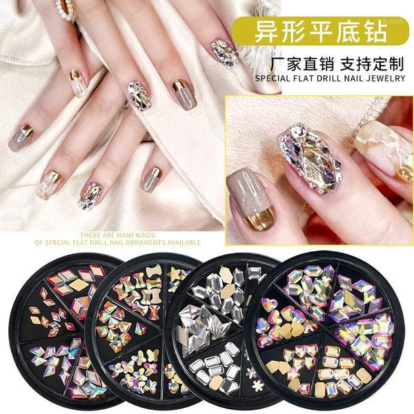 

fancy shape rhinestone nail glassdecorative net red magic color ornament crystal accessories1, Silver;gold