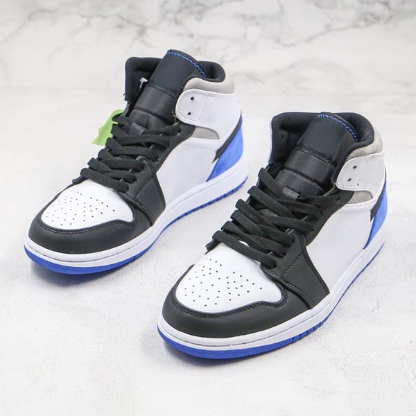 

shoes jumpman 1 1s mid og black-white-blue designer sport