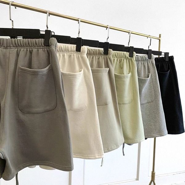 

designer men summer short pant cotton sports panties fashion plain five-piece street length drawstring pants knee beach casual oversize loos, Black