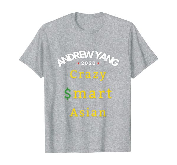 

andrew yang crazy smart asian math election tee shirt, White;black