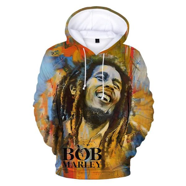 

men's hoodies & sweatshirts bob marley 3d printed men women hip hop fashion casual hooded haikyuu streetwear oversized hoodie, Black