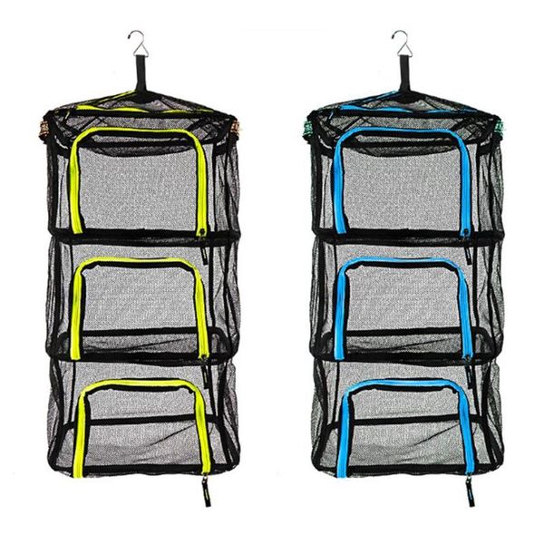 

shade outdoor folding drying net camping four-tier storage basket fishing fish vegetable rack