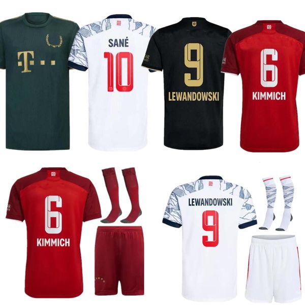 

bayern jerseys 21 22 lewandowski sane goretzka munich coman muller davies soccer football shirt men + kids kit 2021 2022 humanrace fourth 4t, Black
