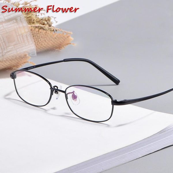 

fashion sunglasses frames men small face eyewear frame high prescription glasse pure titanium women spectacles anti blue ray reading glasses, Black