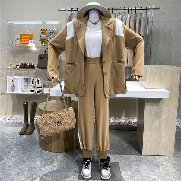 

pant nicho design contrast two length + one hundred waist edge high in a straight line pants suit piece, White