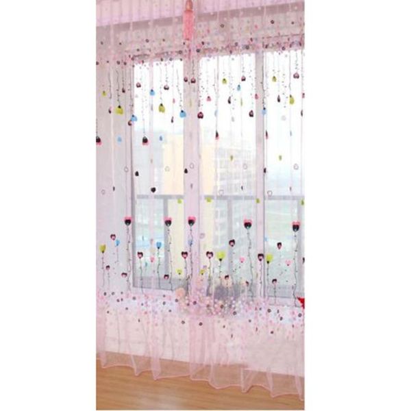 

romantic 1 piece curtain panel balloon floral voile window curtains wall decor & drapes