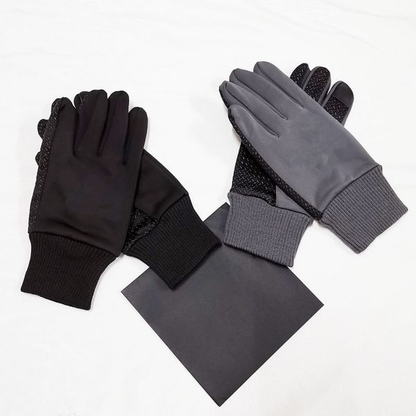 

brand design glove for men winter warm five fingers mens outdoor waterproof gloves high quality, Blue;gray