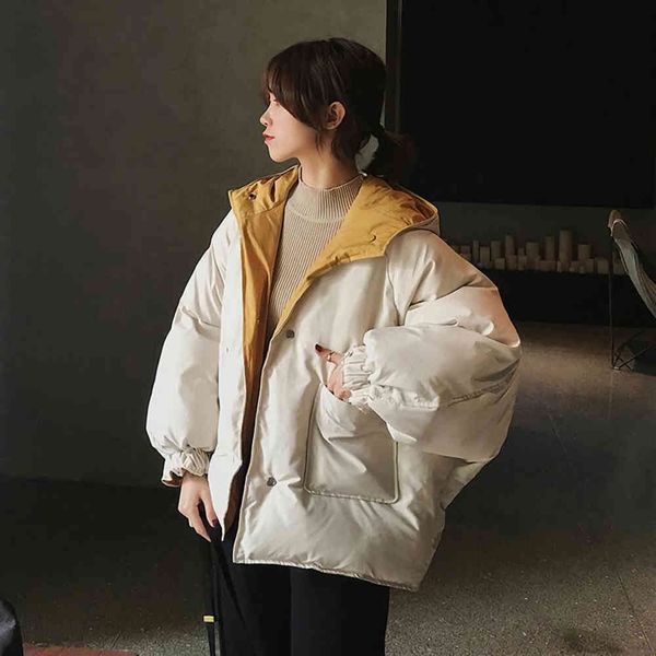 

season down jacket women's short winter fashion fresh cotton clothes students are small and thin, Black