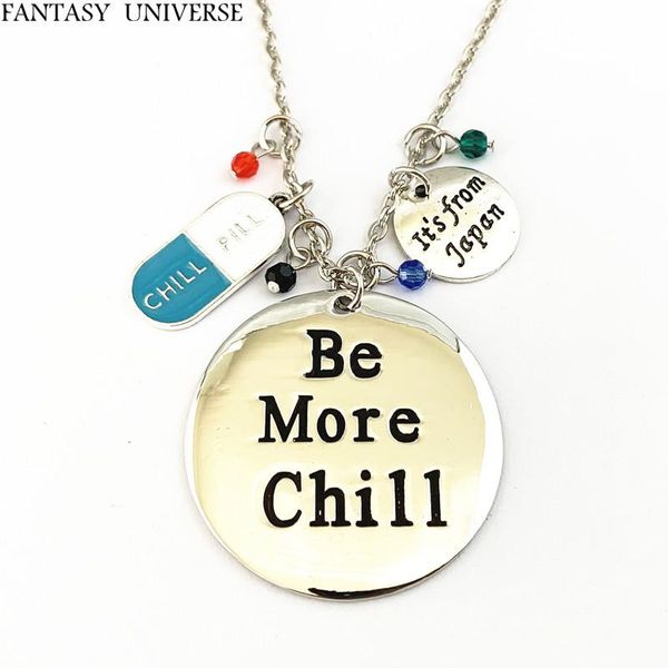 

pendant necklaces fantasy universe be more chill charm necklace cosplay kawaii metal squip fashion jewelry woman/boy gift, Silver