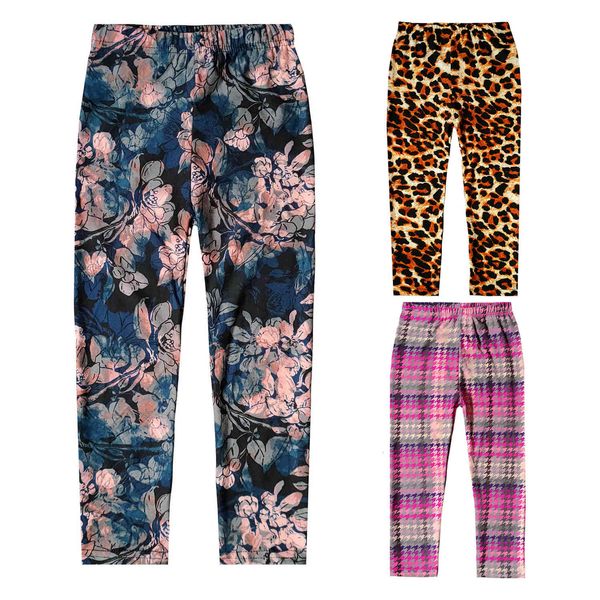 

girls leggings spring summer printing flower pants sweet girl pencil pants stretch slim leggings kids trousers children clothing, Blue