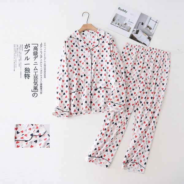 

pyjamas womens 100% cotton 2-piece pajamas long sleeve trousers sleepwear autumn winter pijama female print cartoon home wear, Black;red