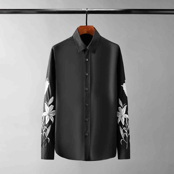 

tee polo shirt shirt shirt flora embroidery male luxury long sleeve casual mens camisa masculina slim fit party man shirts 2xl, White;black