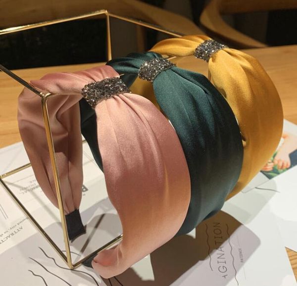 

simple wide edge silk hair hoop female face wash headband non-slip pressure temperament new hair accessories 7 colors gc209, Silver