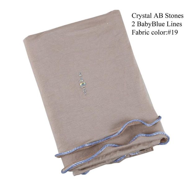 

scarves 2 babyblue lines d29 crystal ab stones fashion hijab scarf islamitische hoofddoek muslim femme musulman stretchy jersey, Blue;gray