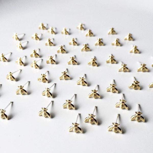 

stud the latest version of simple summer bee shape earrings for women hypoallergenic piercing girls jewelry gifts 2021, Golden;silver