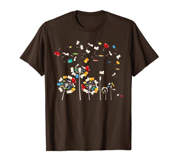 

book flower fly shirt dandelion reading fan gift floral t-shirt, White;black