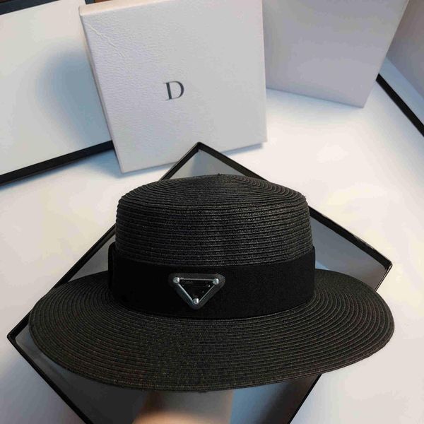 

women summer beach hat designers fashion wide brim straw fedora hat a1 womens bucket hats casual weave stripe caps a11, Blue;gray