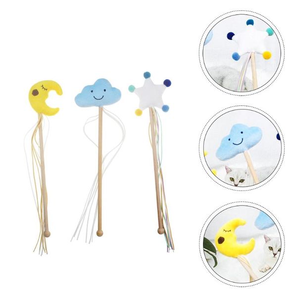 

cat toys 3pcs professional pet cats play teaser stick lovely plush for exercise