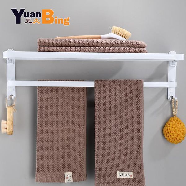 

towel racks bathroom rack foldable rail punch space aluminum white bath holder folding shelves