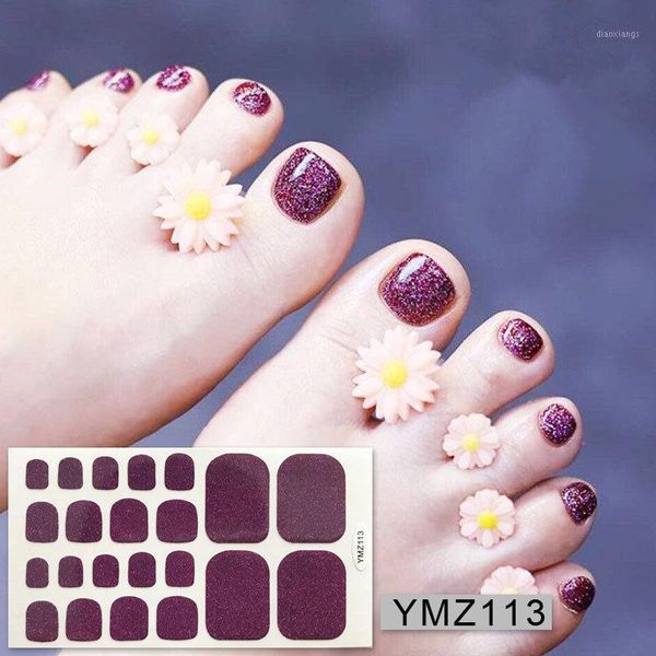 

pc full cover toe nail stickers waterproof fashion wraps art adhesive decoration tool1, Black