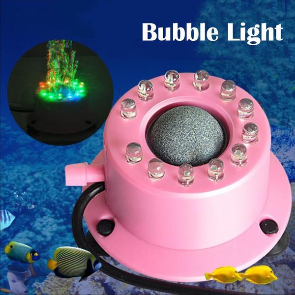 

decorations 1pc fish tank mini colorful submersible air stone bubble led light curtain bubbles lighting aquarium accessories
