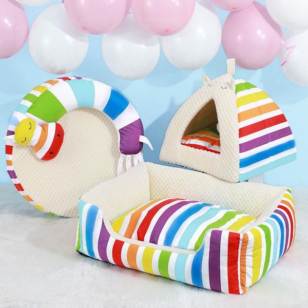 

kennels & pens rainbow cat litter closed kennel dog house pet mat bed beds puppy