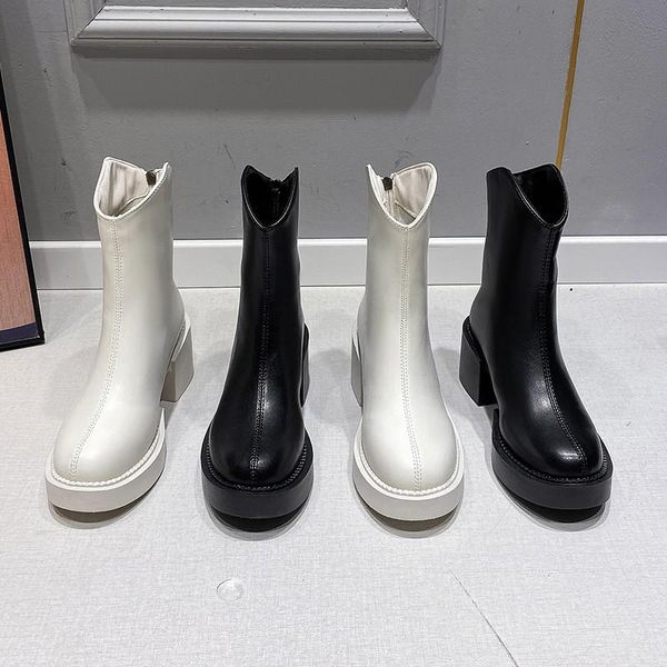 

boots short women's autumn/winter 2021 korean fashion platform autumn thin, Black