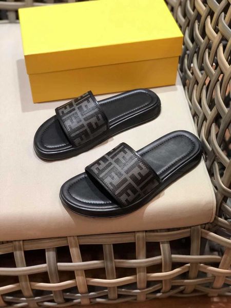 

new f men letter sandals fashion outdoor beach leisure antiskid comfortable slippers sw4s, Black