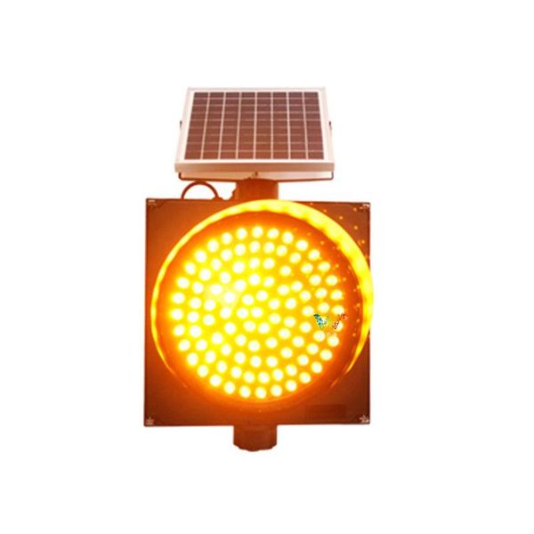 

300mm 1 aspect solar powered panel traffic warning light