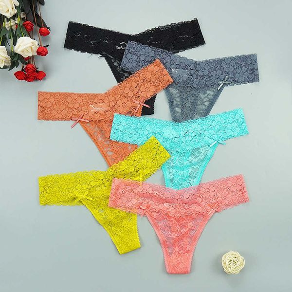 

women's panties 3pcs/lots full lace women thongs hollow out stringi transparent seamless underpants tangas super low waist t-back, Black;white