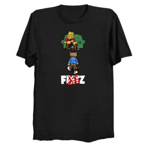 

r1 fritz the cat animation akira japanese movie cartoon black t-shirt, White;black