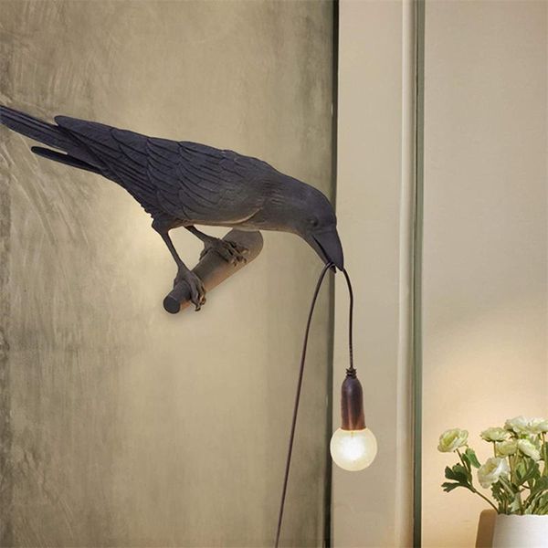 

wall lamp bird led with plug in cord living room bedside lights aisle restaurant home decor raven light fixtures