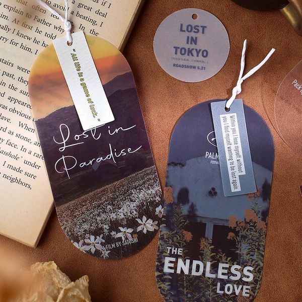 

bookmark material paper romantic paris memory matte reading book mark dusk flowers forest page marker stationery supplies