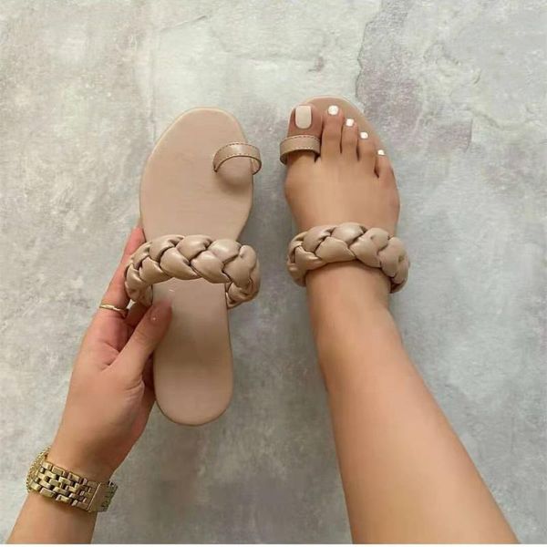 

slippers european and american 2021 sponge woven sandals summer women's, Black