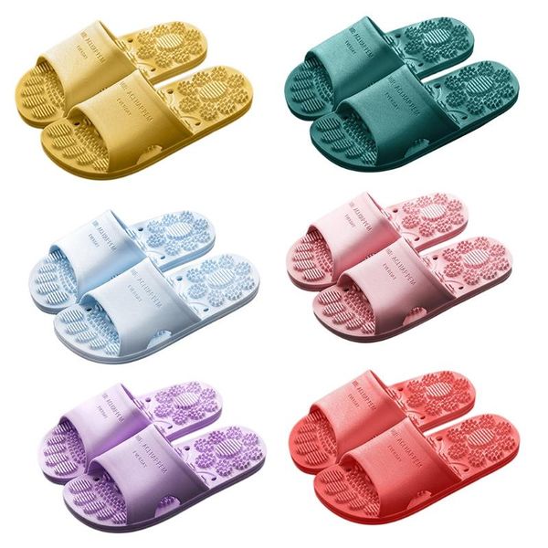 

slippers indoor massage non-slip soft bottom slides couple bathroom shoes, Black