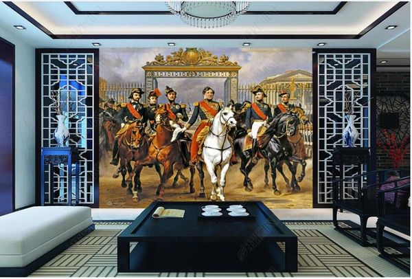 

custom p mural 3d wallpaper european german general white horse bismarck home decor in the living room 3d wall murals wallpaper for walls 3
