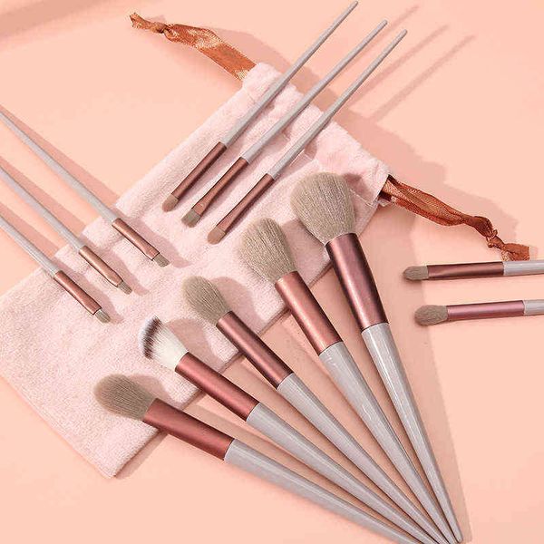 Gesundheits- und Schönheitsprodukte Make-up-Pinsel, modisch, 13-teilig, Matcha-grünes Einhorn-Make-up-Pinsel-Set mit Tasche, Mischpulver, Augen-Gesichtspinsel-Werkzeug-Set, Maquillaje 220226