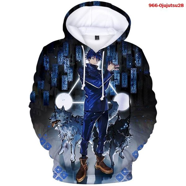 

men's hoodies & sweatshirts jujutsu kaisen 3d hoodie for men and women boys anime streetwear loose pullover novelty children tracksuit, Black