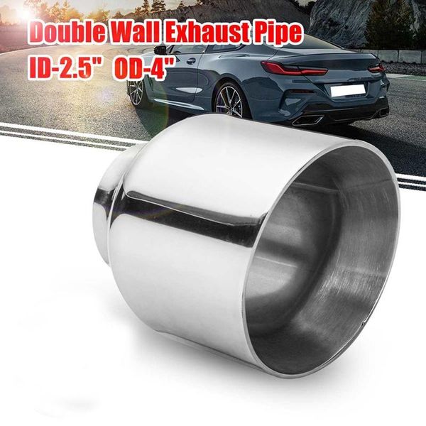 

60mm-100mm universal rear pipe exhaust stainless steel tail tube muffler tip manifold & parts