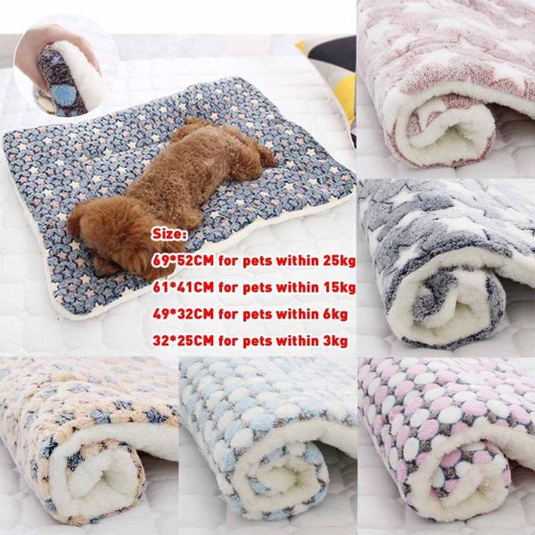 

kennels & pens soft flannel pet dog blanket dots printed breathable cat bed mat warm sleeping cushion cover for products